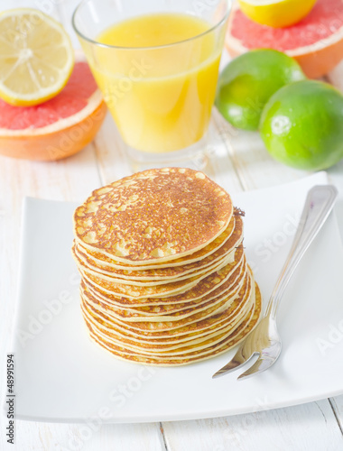 Photo: pancakes with fruit pancakes with fruit