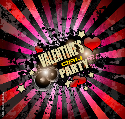 Vector: Valentine's Day party invitation flyer background Valentine's Day party invitation flyer background