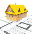 Classical mountain cottage with layout plan Classical mountain cottage with layout plan