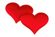 Photo: two red heart isolated on white background two red heart isolated on white background