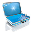 Travel suitcase with Swimming pool inside