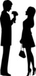 Vector: Silhouette of couple on a date Silhouette of couple on a date