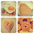 heart-shaped food collage
