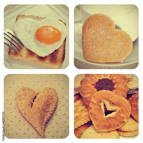 Photo: heart-shaped food collage heart-shaped food collage