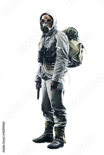 Photo: Post apocalyptic survivor in gas mask Post apocalyptic survivor in gas mask