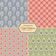 pastel-colored retro patterns - set of four vintage designs