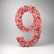 The number nine made out of small number nines