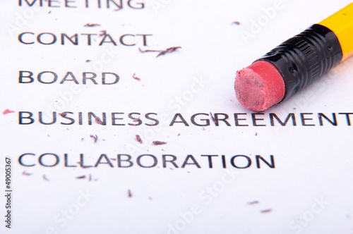 Photo: Business words and pencil Business words and pencil