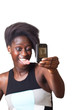 Woman Taking Self Portrait with Mobile Phone