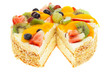 Angeschnittener Obstkuchen