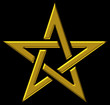 Pentagramm - Gold auf Schwarz - Stern der Magier