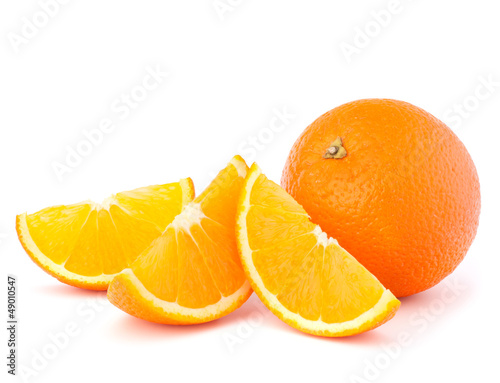 Photo: Whole orange fruit and his segments or cantles Whole orange fruit and his segments or cantles