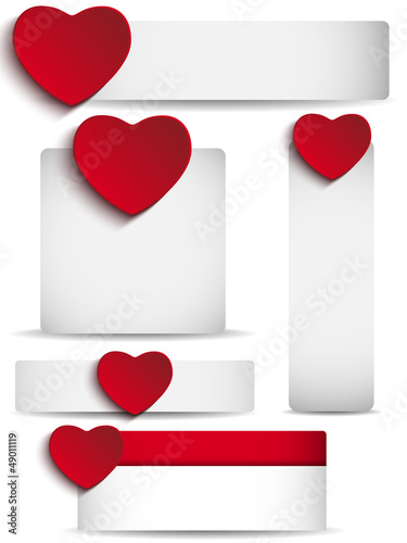 Vector: Valentines Day Set of Five Stickers Valentines Day Set of Five Stickers