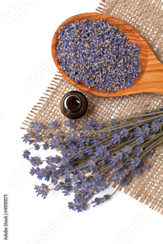 Photo: lavender petals and essential oil lavender petals and essential oil