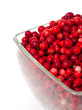 cranberries in a glass bowl
