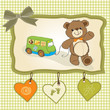 baby shower card with cute teddy bear