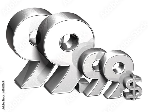 Illustration: 3D Silver Special Price USD collection over white background 3D Silver Special Price USD collection over white background