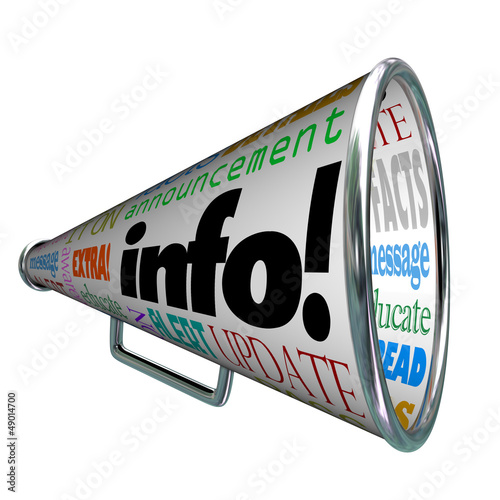 Illustration: Info Information Bullhorn Megaphone Update Alert Info Information Bullhorn Megaphone Update Alert