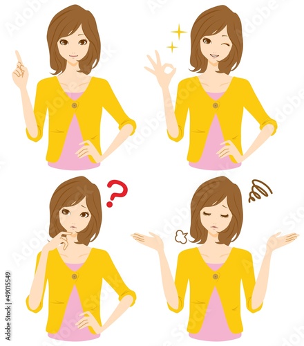 Vector: 女性 表情 女性 表情