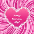 Pink vector lacy heart on wavy hair lines background