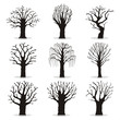Collection of trees silhouettes