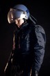 Police Officer Wearing Protective Uniform
