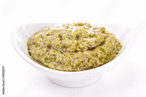 Photo: isolated pesto sauce isolated pesto sauce