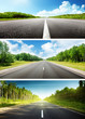 sunny day and road set of banners