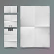 White folded paper set and paperclip