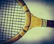 retro wooden tennis racket