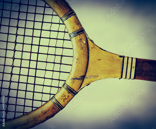 Photo: retro wooden tennis racket retro wooden tennis racket