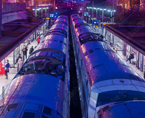 Photo: Trains in a station Trains in a station