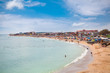Sand Vama Veche village beach on border of Romania and Bulgaria.