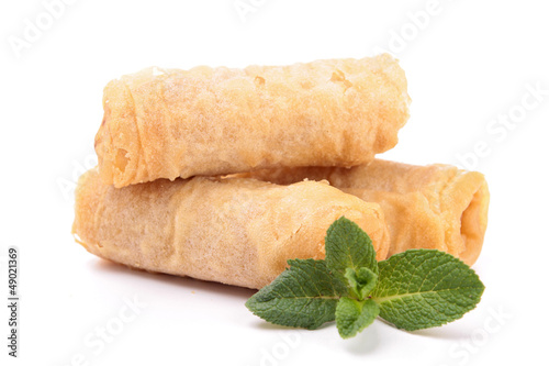 Photo: isolated spring roll isolated spring roll