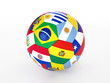 soccer ball with flags of the countries of South America