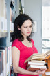 Potrait of a college student in a library