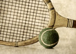 retro tennis ball and racket