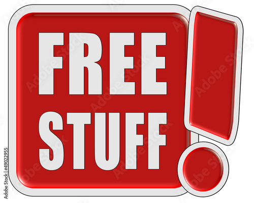 Illustration: !-Schild rot quad FREE STUFF !-Schild rot quad FREE STUFF