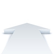 Abstract white arrow pointing straight ahead