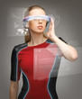 woman with futuristic glasses