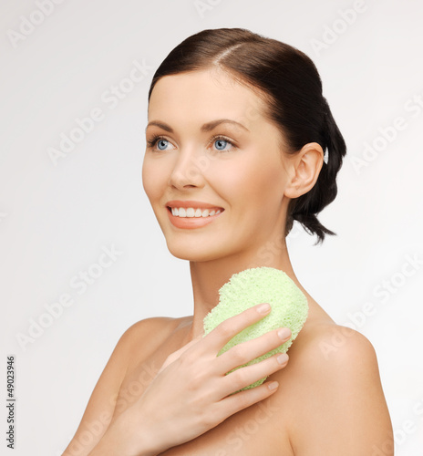 Photo: woman with sponge woman with sponge