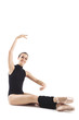 Portrait of young dancer isolated on white background. 