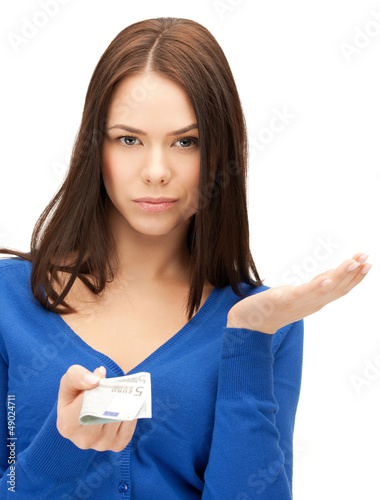 Photo: woman with euro cash money woman with euro cash money