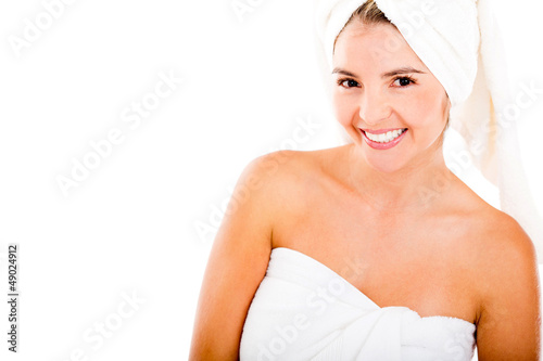 Photo: Happy woman after a bath Happy woman after a bath
