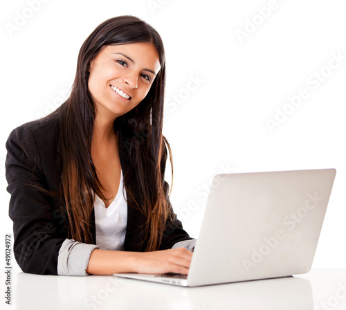 Photo: Woman on a laptop computer Woman on a laptop computer