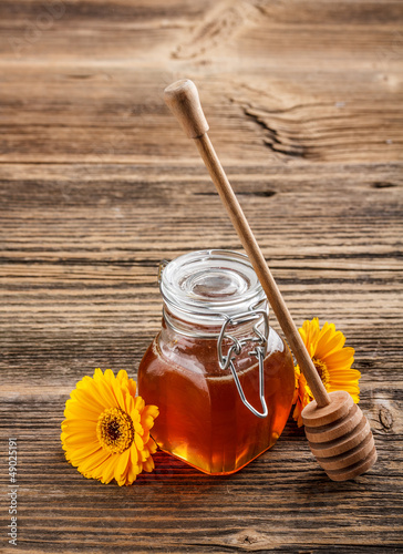 Photo: Honey with wood stick Honey with wood stick