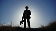 Silhouette of Girl with Teddy Bear