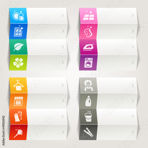 Vector: Rainbow - Cleaning and Household icons / Navigation template Rainbow - Cleaning and Household icons / Navigation template