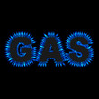 schriftzug gas mit flammen I