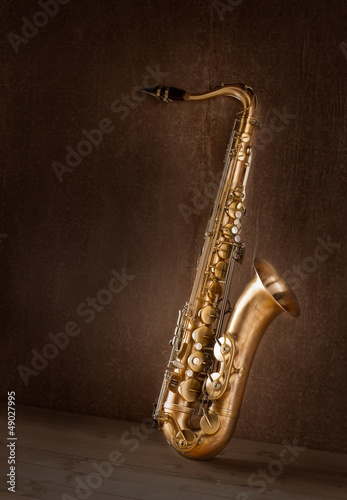 Photo: Sax golden tenor saxophone vintage retro Sax golden tenor saxophone vintage retro